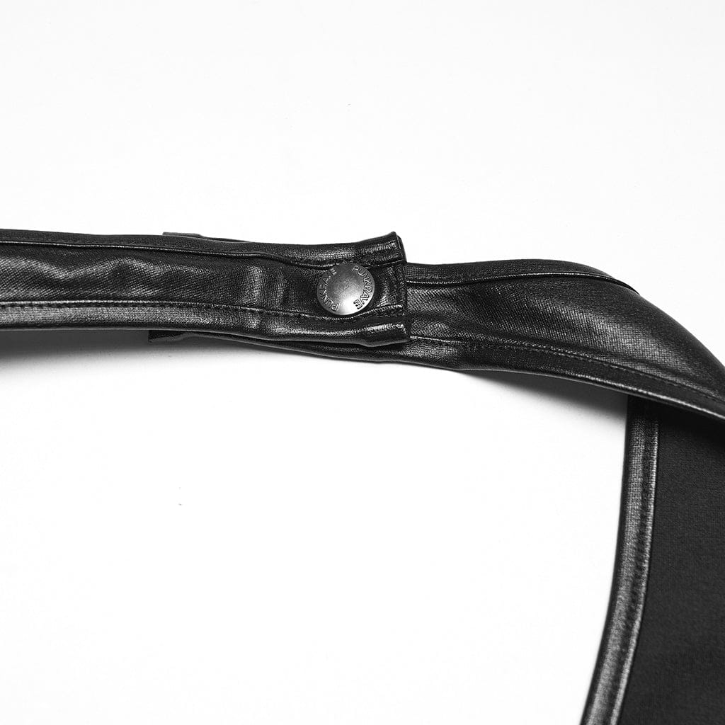 PUNK RAVE Women's Punk Rivet Straps Halterneck Vest