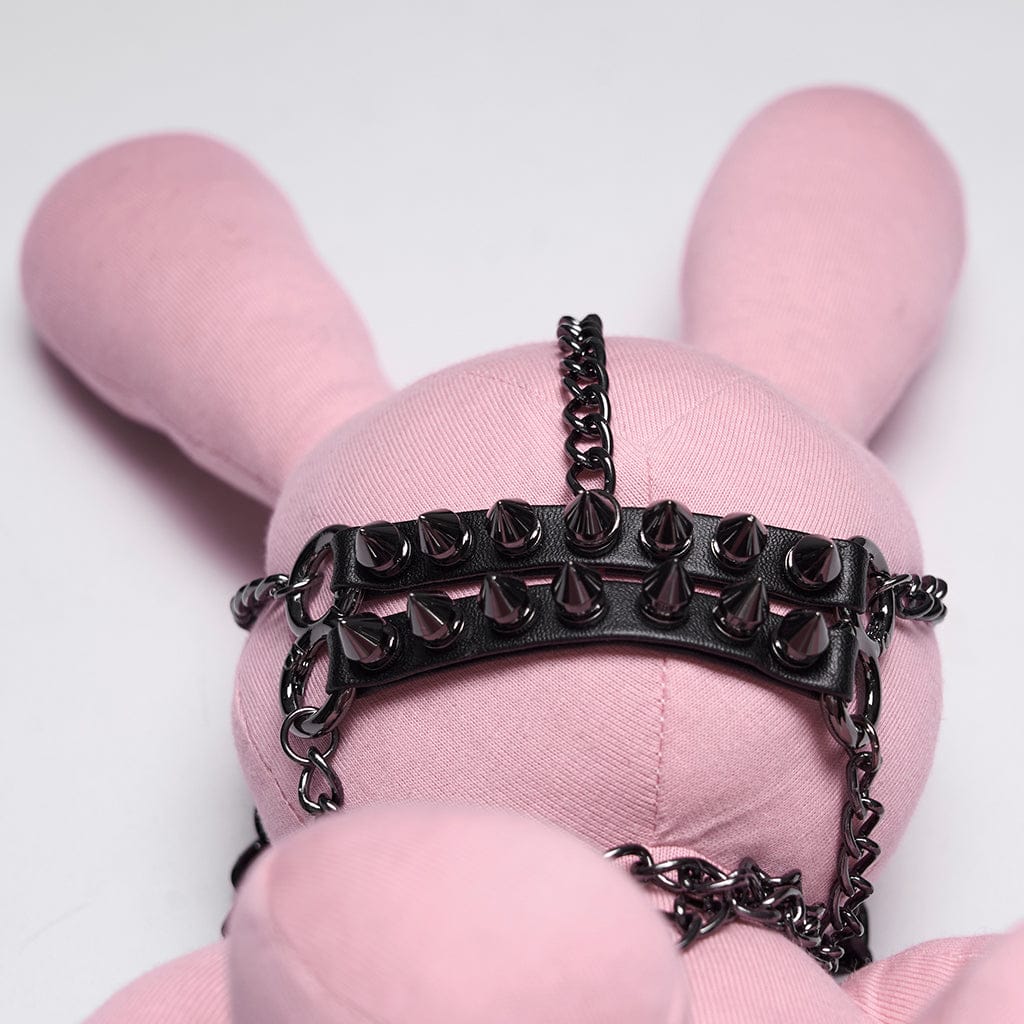 PUNK RAVE Women's Punk Rivets Chained Doll Black