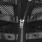 PUNK RAVE Women's Punk Rivets&Eyelets Cage Mesh Short Sleeved T-shirt