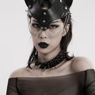 PUNK RAVE Women's Punk Rivets Faux Leather Choker