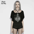 PUNK RAVE Women's Punk Rivets Multi-zippered Shorts