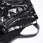 PUNK RAVE Women's Punk Rivets Zips Cutout Shorts