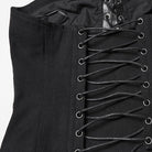 PUNK RAVE Women's Punk Ruched Lace-up Side Zipper Bustier