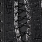 PUNK RAVE Women's Punk Ruched Lace-up Side Zipper Bustier