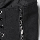 PUNK RAVE Women's Punk Ruched Lace-up Side Zipper Bustier