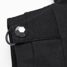 PUNK RAVE Women's Punk Ruched Zip Short Hooded Vest