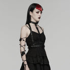 PUNK RAVE Women's Punk Skeleton Chained Harness Black