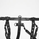 PUNK RAVE Women's Punk Skeleton Chained Harness Black-Green