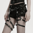 PUNK RAVE Women's Punk Skull Buckle-up Leg Harness