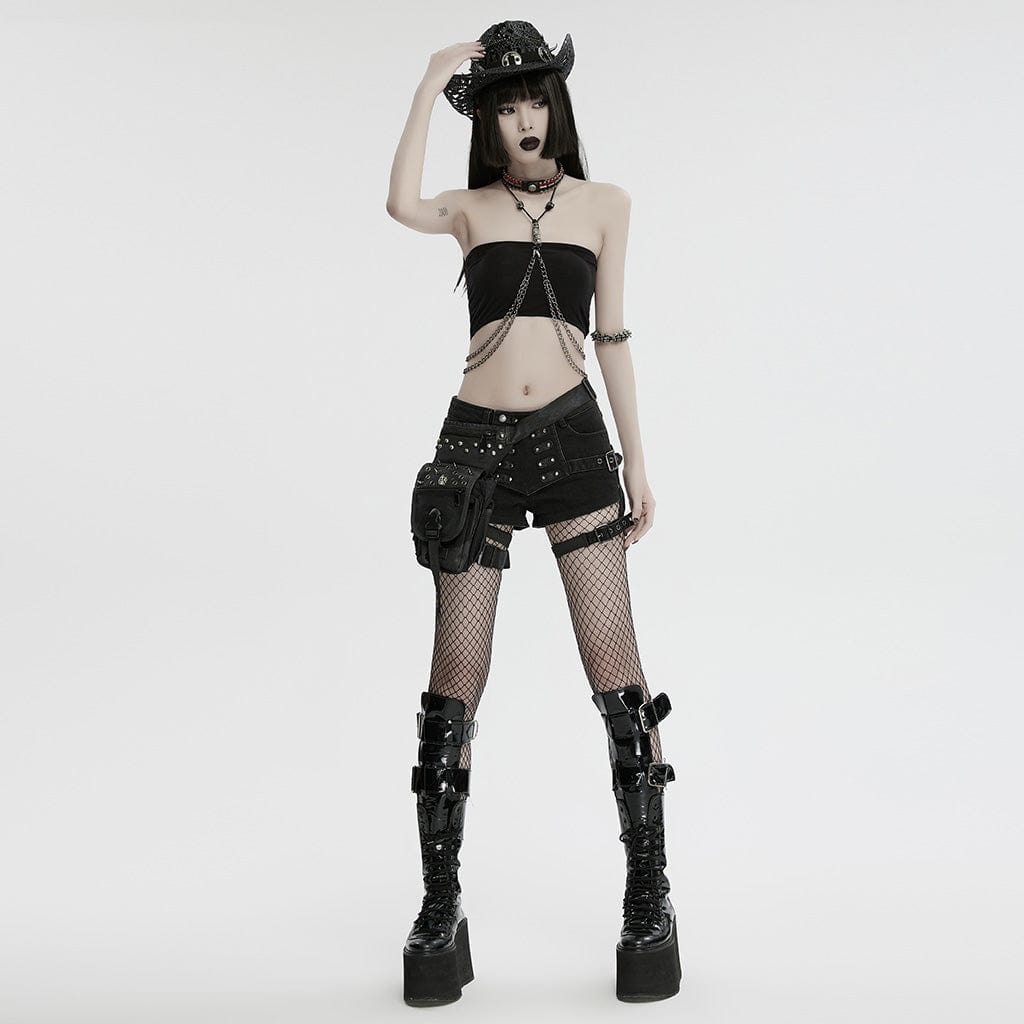 PUNK RAVE Women's Punk Skull Chain Harness