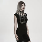 PUNK RAVE Women's Punk Skull&Rivets Hollow-out Faux Leather Body Harness