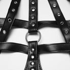 PUNK RAVE Women's Punk Skull&Rivets Hollow-out Faux Leather Body Harness