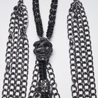 PUNK RAVE Women's Punk Snake-Wrapped Skull Halterneck Chain Body Harness