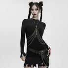 PUNK RAVE Women's Punk Snake-Wrapped Skull Halterneck Chain Body Harness