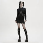 PUNK RAVE Women's Punk Snake-Wrapped Skull Halterneck Chain Body Harness