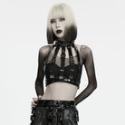 PUNK RAVE Women's Punk Spiked Buckle Strap Halter Harness