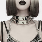 PUNK RAVE Women's Punk Spiked Choker
