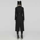 PUNK RAVE Women's Punk Stand Collar Chain Pin Coat