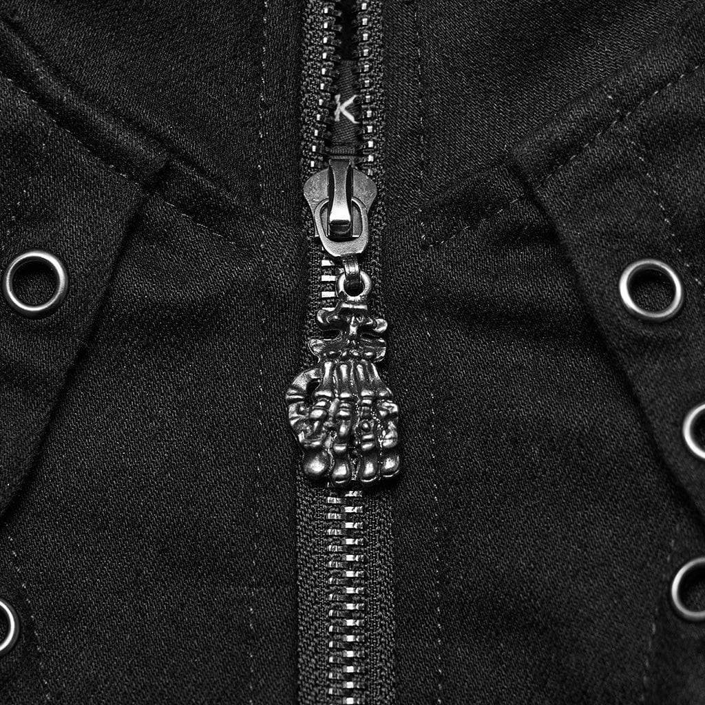 PUNK RAVE Women's Punk Stand Collar Irregular Coat