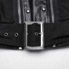 PUNK RAVE Women's Punk Stand Collar Patch Jacket