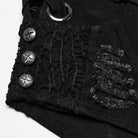 PUNK RAVE Women's Punk Strappy Studded Ripped Shorts