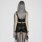 PUNK RAVE Women's Punk Streamer Drawstring Ruched Shorts