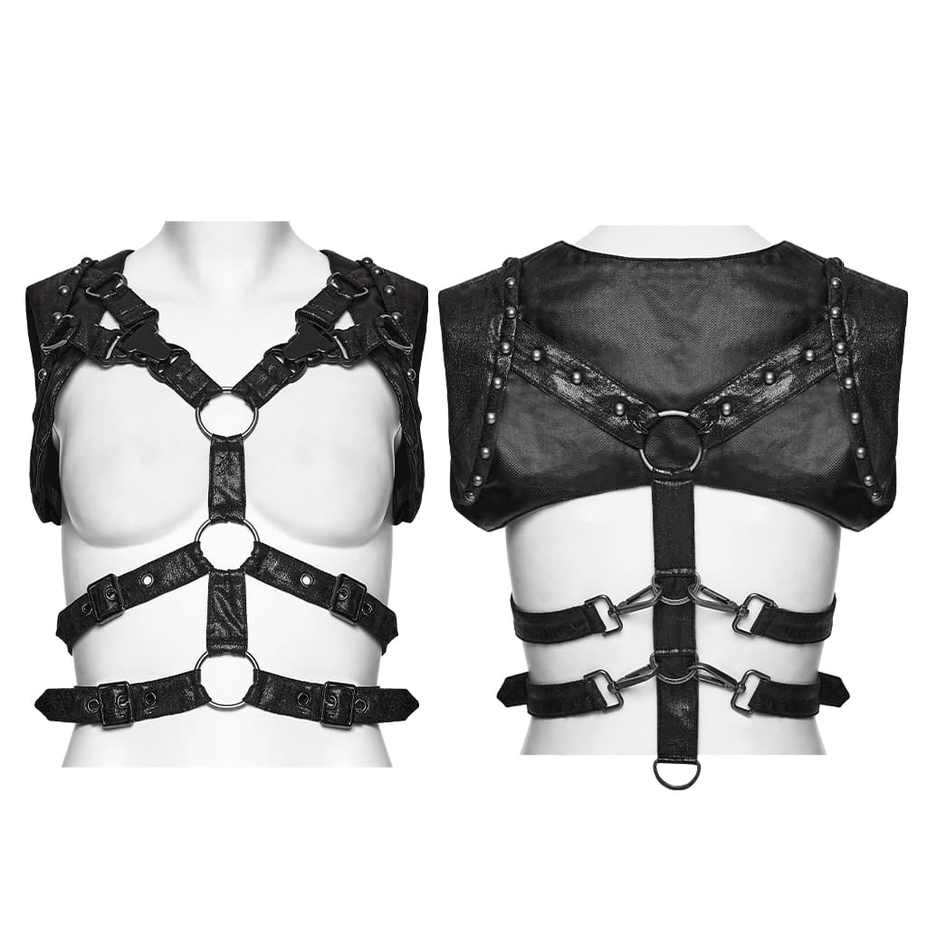 PUNK RAVE Women's Punk Studded Buckle Body Harness