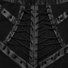 PUNK RAVE Women's Punk Studded Lace-up Fishtail Skirt Black