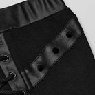 PUNK RAVE Women's Punk Studded Lace-up Fishtail Skirt Black