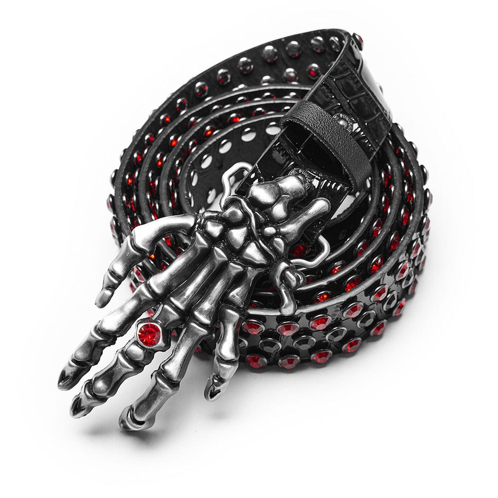 PUNK RAVE Women's Punk Studded Skeleton Belt