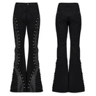 PUNK RAVE Women's Punk Studded Unedged Flared Pants