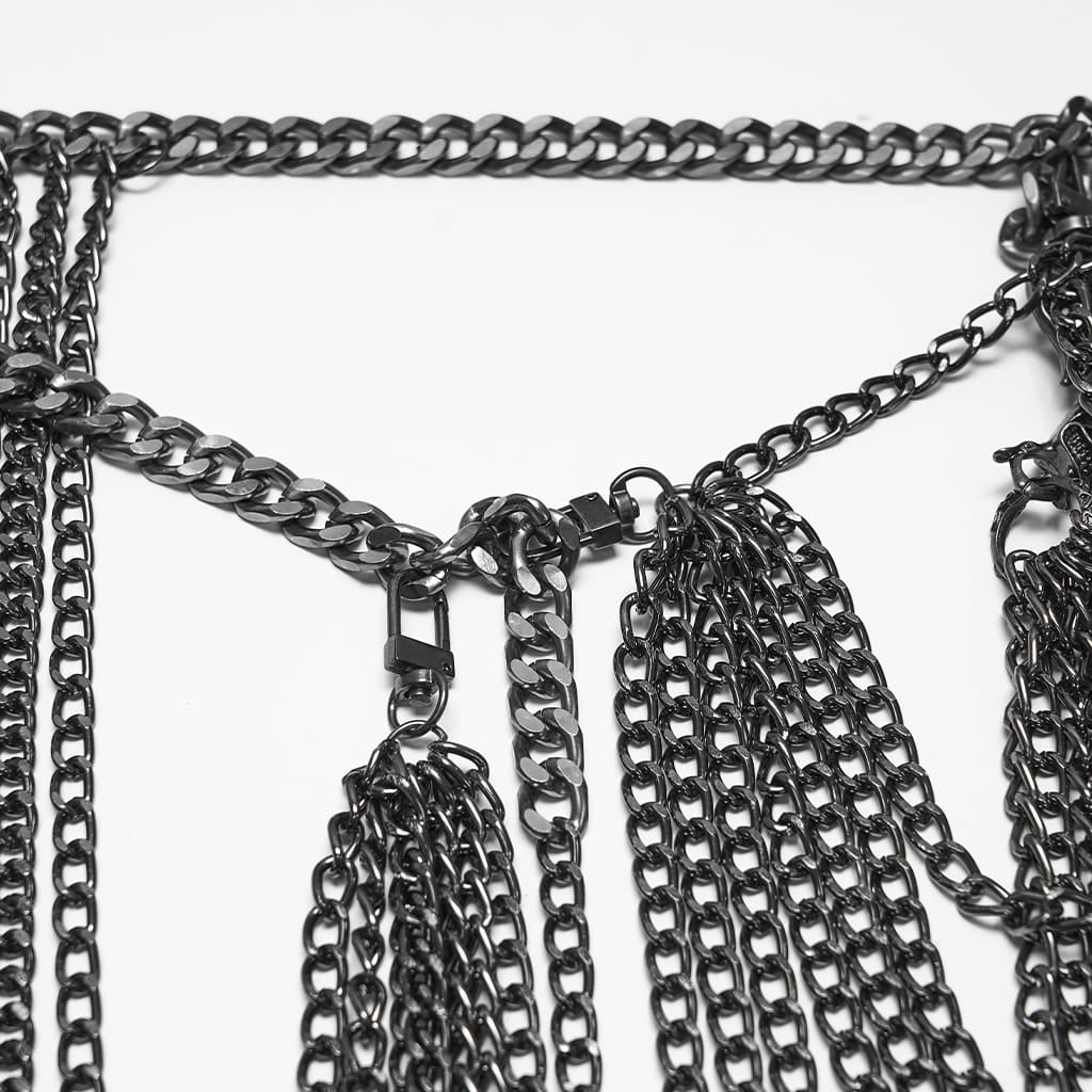 PUNK RAVE Women's Punk Tassel Chain Body Harness