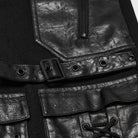 PUNK RAVE Women's Punk Thigh Buckle Crisscross Strap Multi Pocket Straight-leg Pants