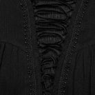 PUNK RAVE Women's Punk Turn-down Collar Ruched Shirt