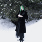 PUNK RAVE Women's Victorian Gothic Stand Collar Floral Woolen Dovetail Coats