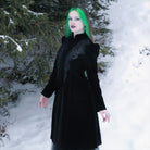 PUNK RAVE Women's Victorian Gothic Stand Collar Floral Woolen Dovetail Coats