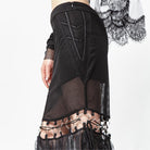 RNG Women's Gothic Cutout Splice Long Skirt