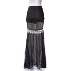 RNG Women's Gothic Cutout Splice Long Skirt