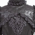 RNG Women's Gothic Flared Sleeved Distressed Faux Leather Jacket Black