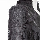 RNG Women's Gothic Flared Sleeved Distressed Faux Leather Jacket Black