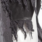 RNG Women's Gothic Flared Sleeved Distressed Faux Leather Jacket Black