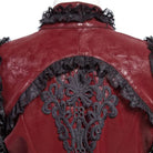 RNG Women's Gothic Flared Sleeved Distressed Faux Leather Jacket Red