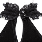 RNG Women's Gothic Halterneck  Lace Long Sleeved Crop Top