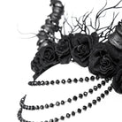 RNG Women's Gothic Horned Beaded Rose Headwear