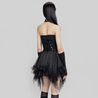 RNG Women's Gothic Irregular Ruffled Halterneck Dress