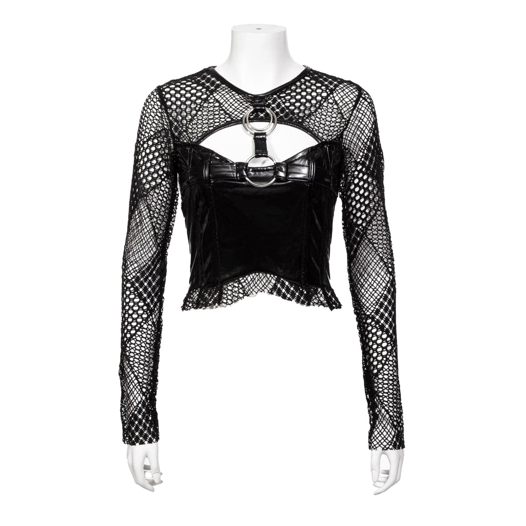 RNG Women's Gothic Mesh  Splice Long Sleeved Shirt