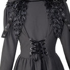 RNG Women's Gothic Plunging Flared Sleeved Split Coat with Hood