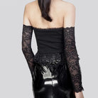 RNG Women's Gothic Plunging Lace Splice Halterneck Vest