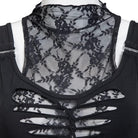 RNG Women's Gothic Rippes Mesh Splice Tank Top with Oversleeves