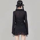 RNG Women's Gothic Ruffled Lace Splice Lace-up Skirt